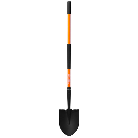 KOLEIYA heavy-duty digging shovel blade breaking ground and roots.