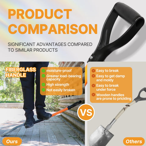 KOLEIYA reinforced steel blade shows durability against tough soil and roots.
