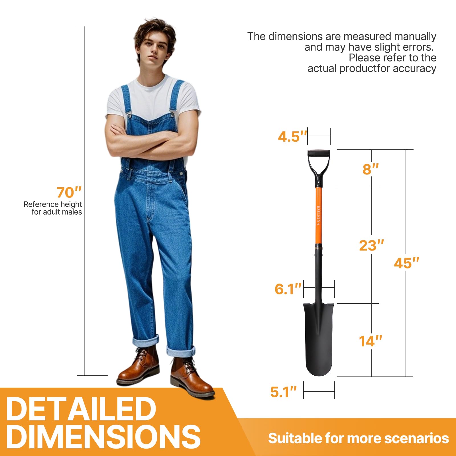 KOLEIYA narrow blade enables bulbs and shrubs to be planted with precision.