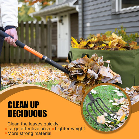 KOLEIYA orange fiberglass handle improves visibility and resists breakage.