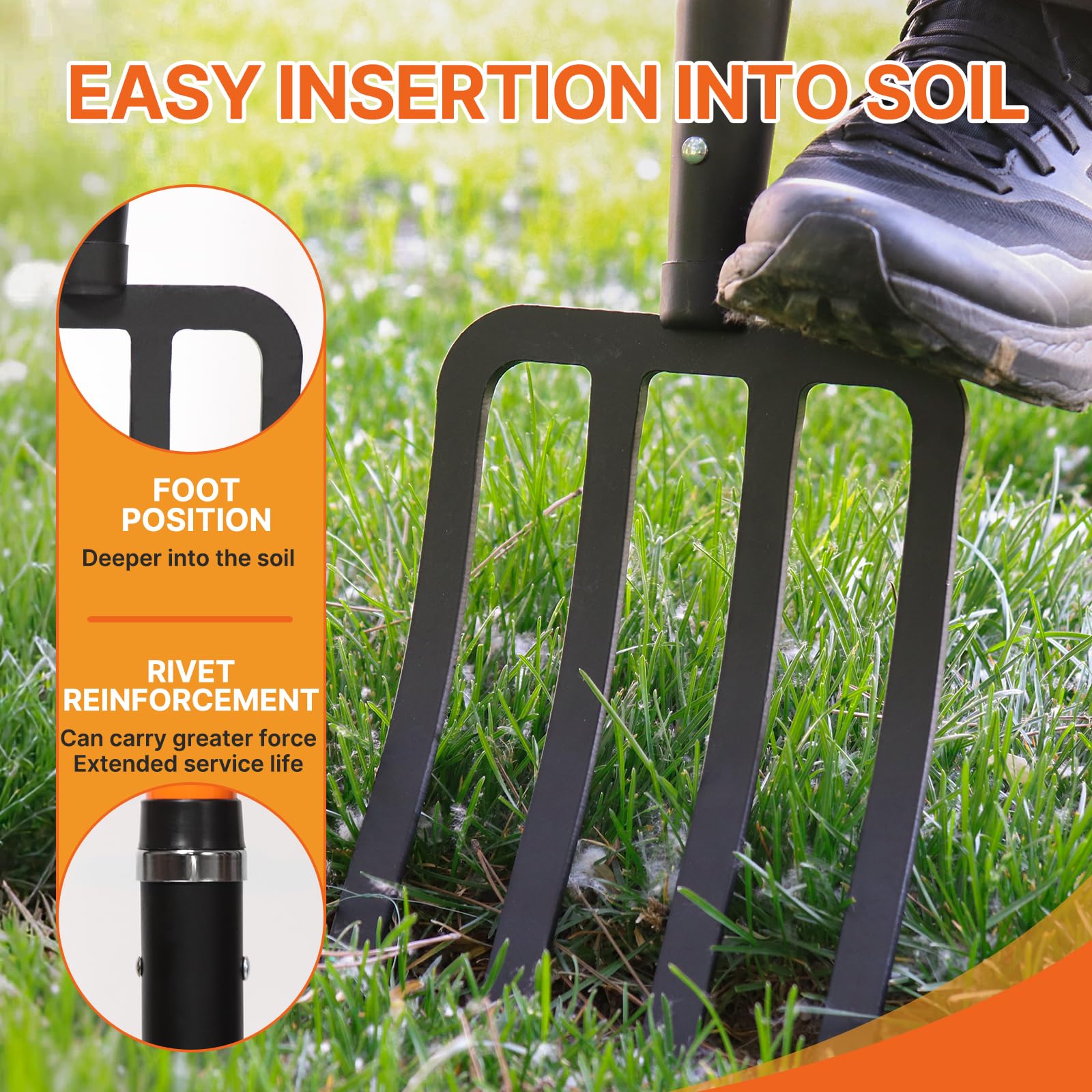KOLEIYA heavy-duty pitch fork supports root harvesting and digging.