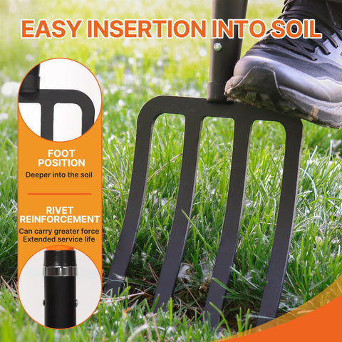 KOLEIYA heavy-duty pitch fork supports root harvesting and digging.