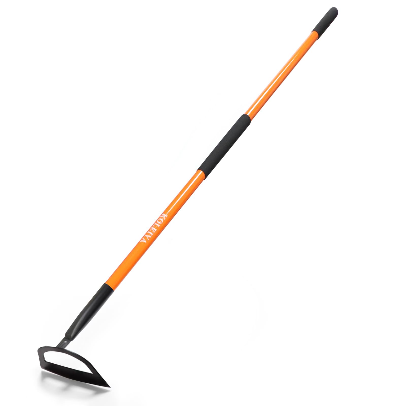 KOLEIYA sharpened garden hoe with a 57-inch handle for effortless standing weeding.