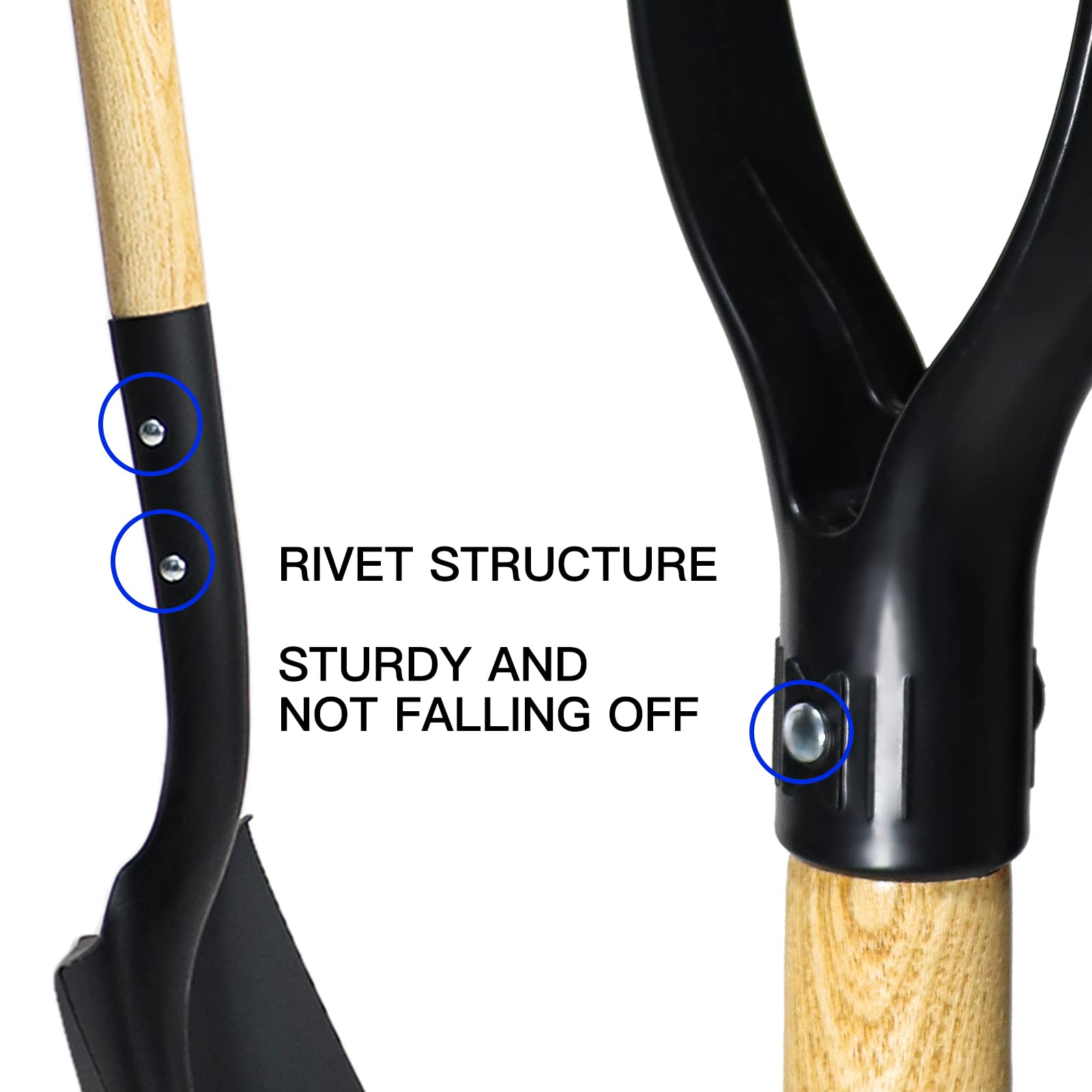 KOLEIYA steel shovel head round point designed for tough soil