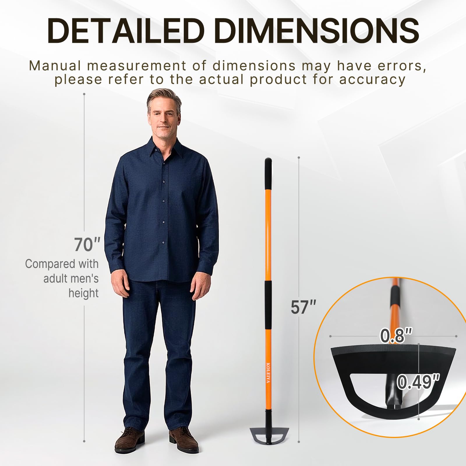 KOLEIYA versatile gardening tool handles weeding, soil breaking, and debris clearance.