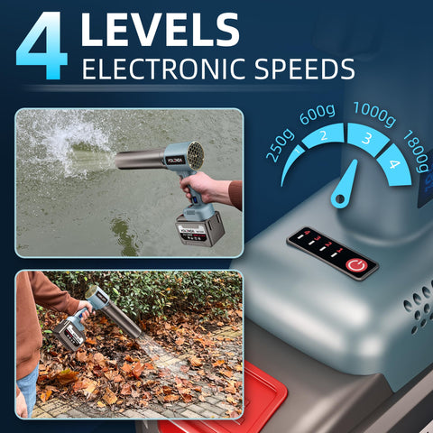 KOLENDA four-speed turbo boost adapts to dusting, drying, and heavy messes.