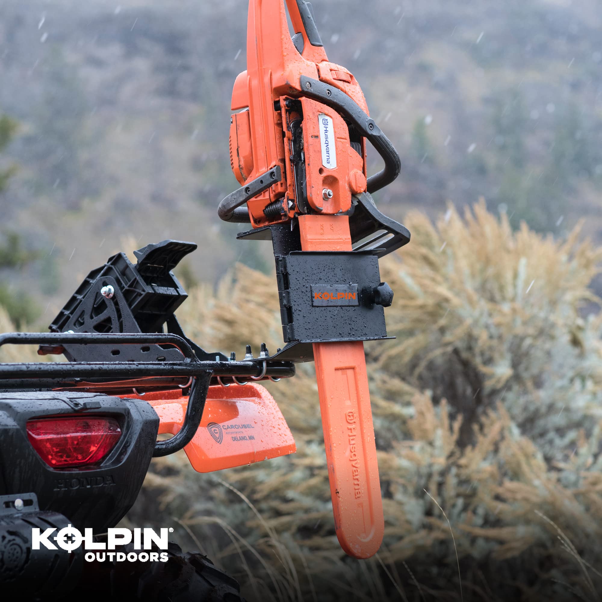 Kolpin ATV Chainsaw Mount at 45-degree angle for versatile mounting