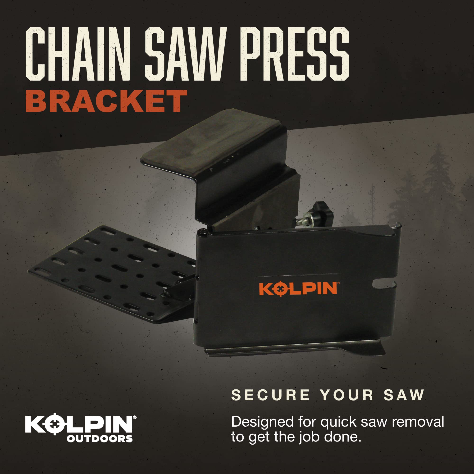 Kolpin ATV Chainsaw Mount hinged design allows quick removal