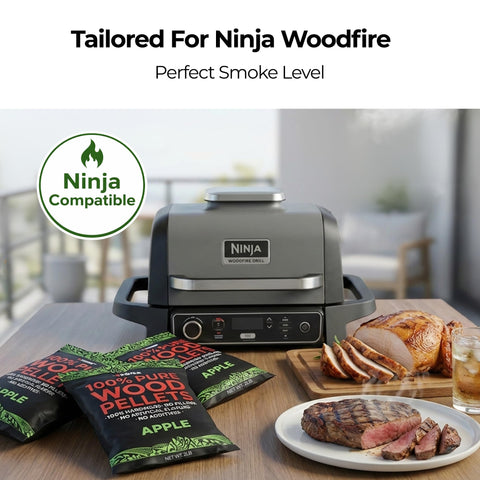 Kona Apple Smoker Pellets close-up shows uniform hardwood pellets for steady smoke.