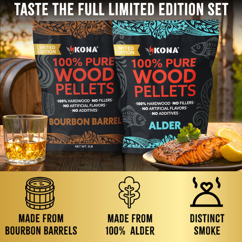 Kona direct-charcoal smoking on grill for balanced blue smoke