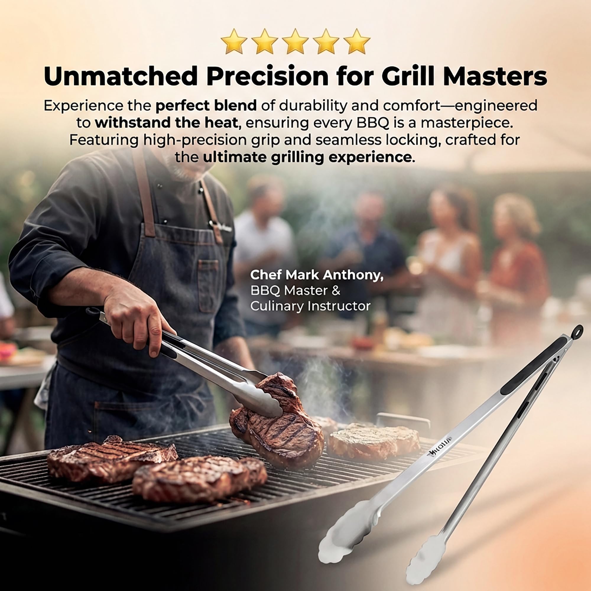 Kona locking-action tongs easy storage after use