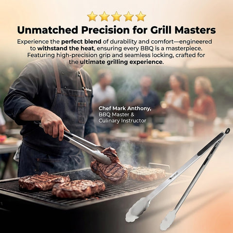 Kona locking-action tongs easy storage after use
