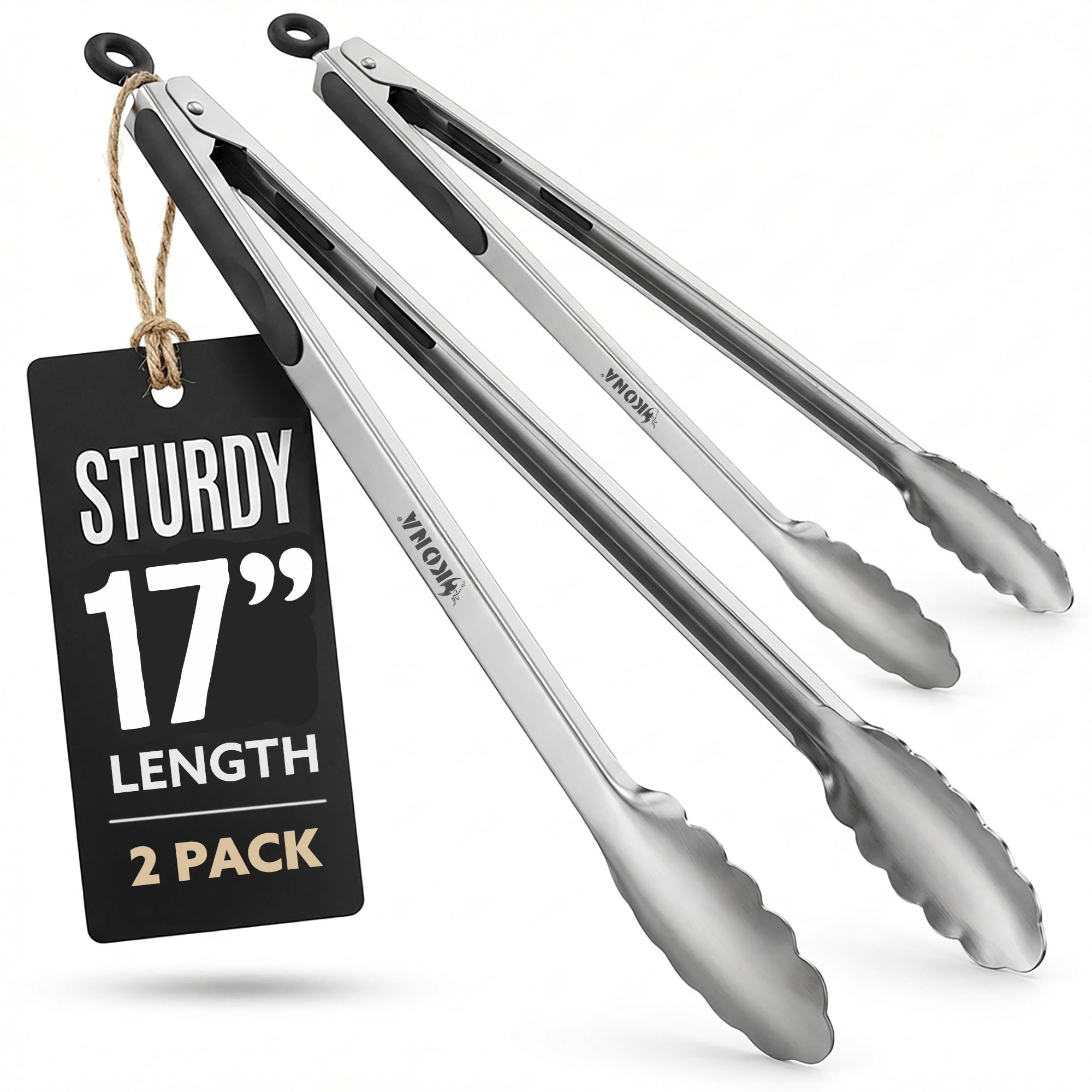 Kona premium locking tongs 17in closed for secure storage and locking action