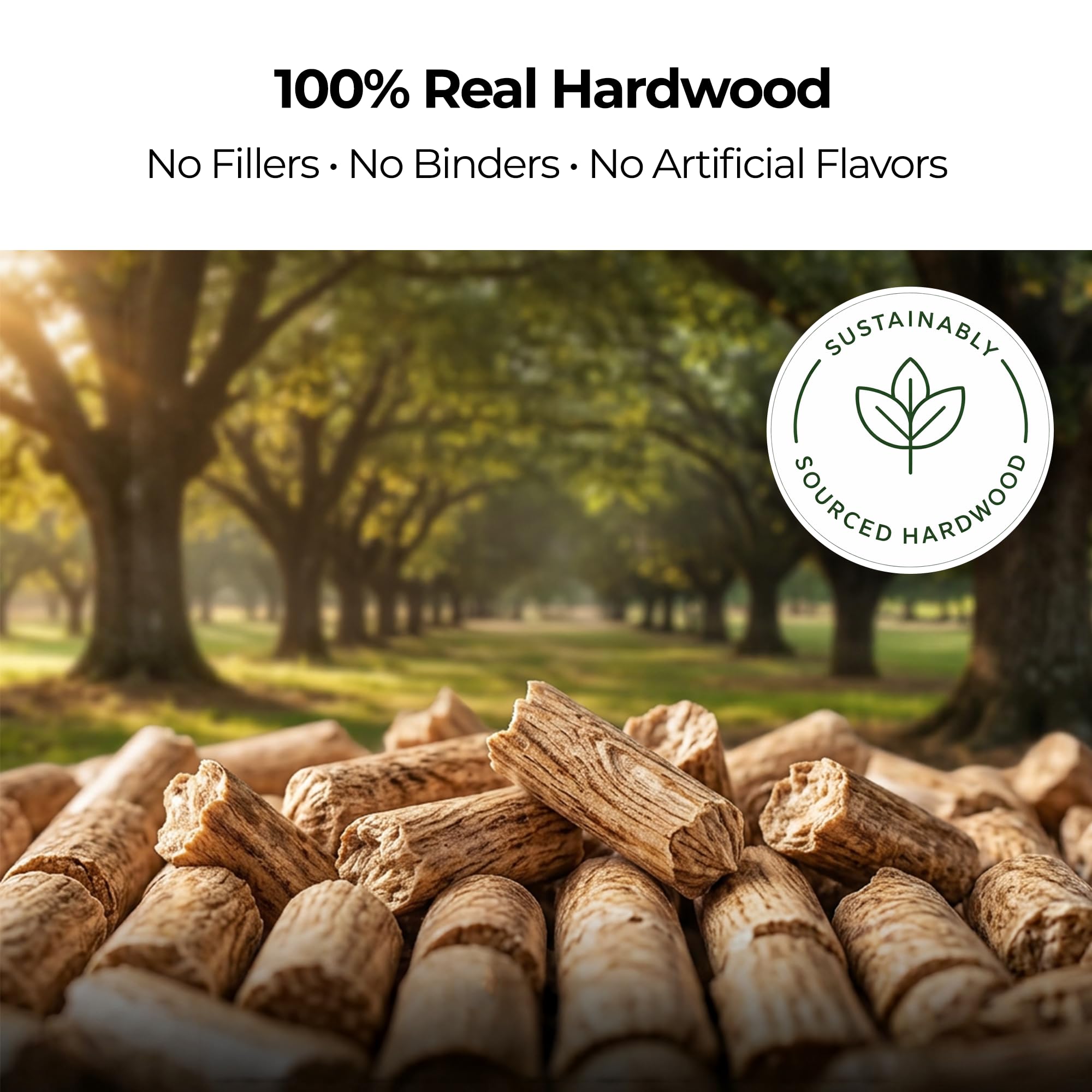Kona sustainably sourced pellets with no fillers or artificial flavors.