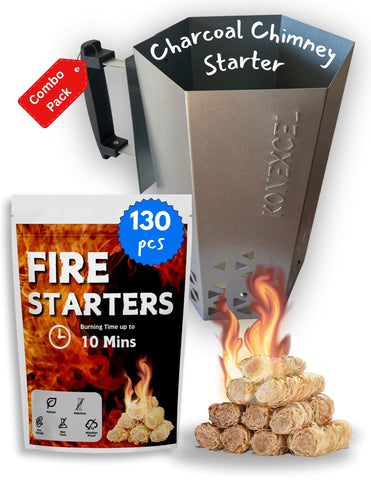 Konexcel charcoal chimney starter XL for outdoor grilling, enabling fast ignition
