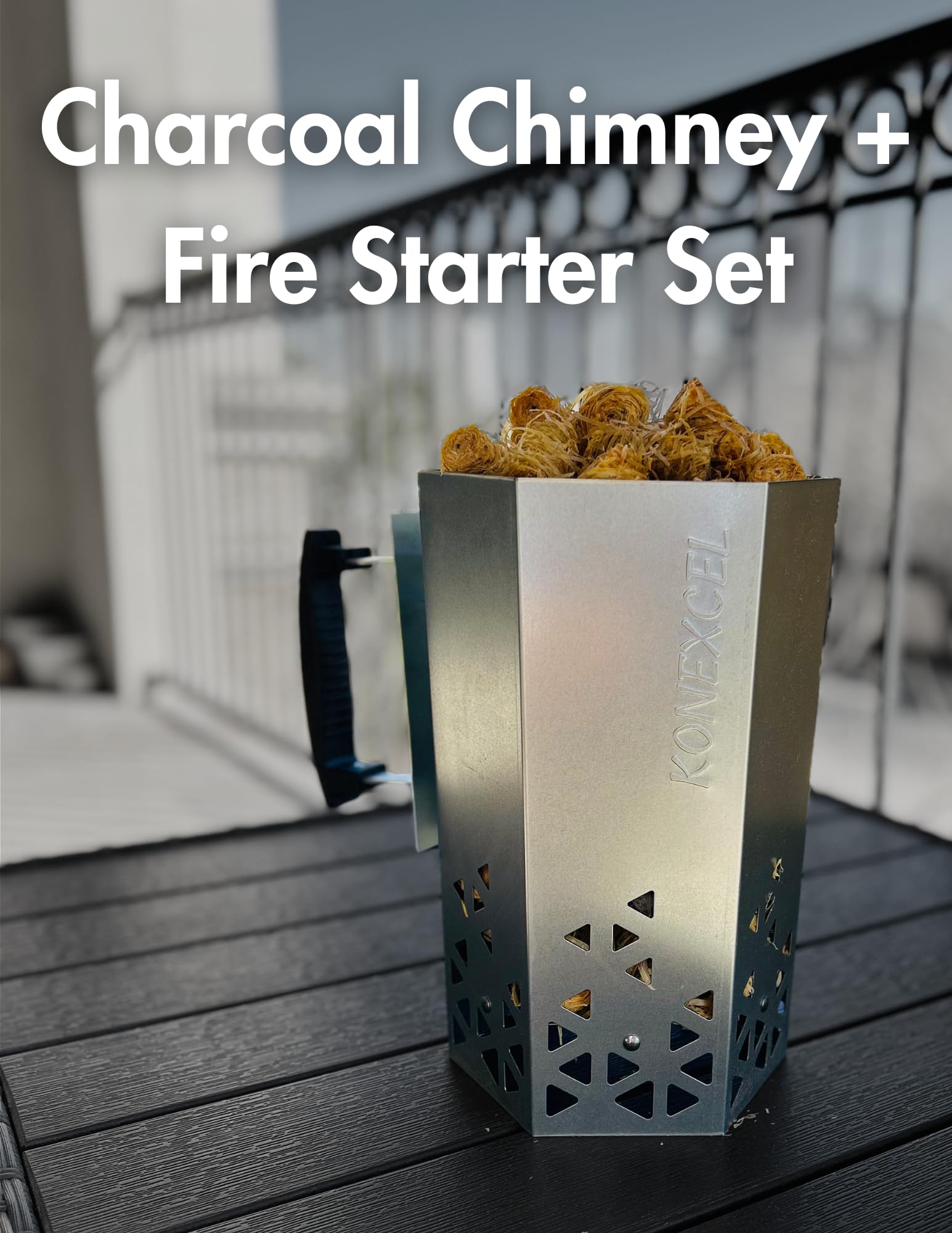 Konexcel wood fire starters 130 pcs, odorless and clean lighting