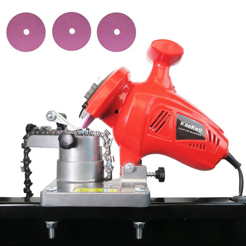 Konkell electric chainsaw sharpener with 250W motor for quick sharpening.