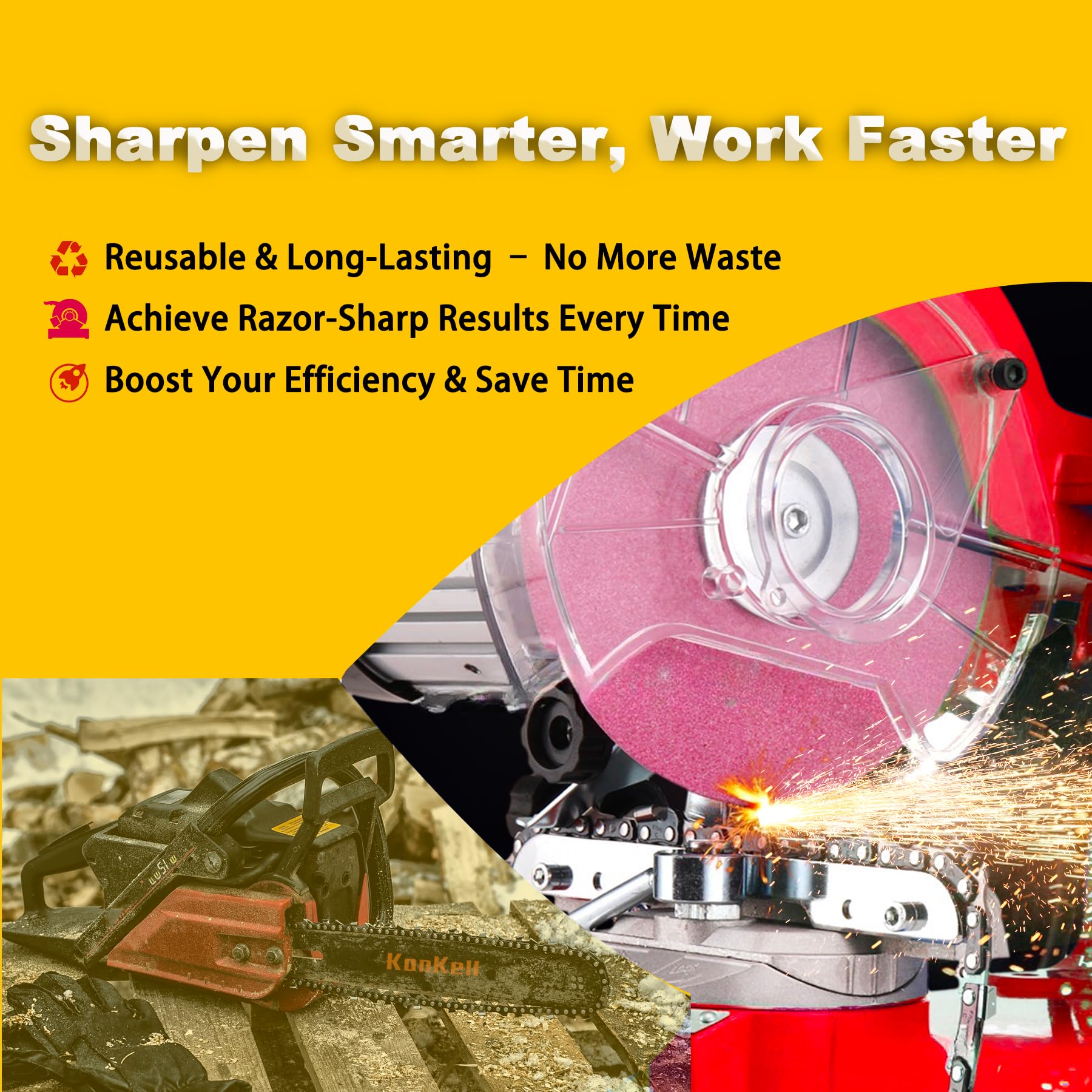 KonKell professional-grade sharpener suitable for workshop and outdoor use.