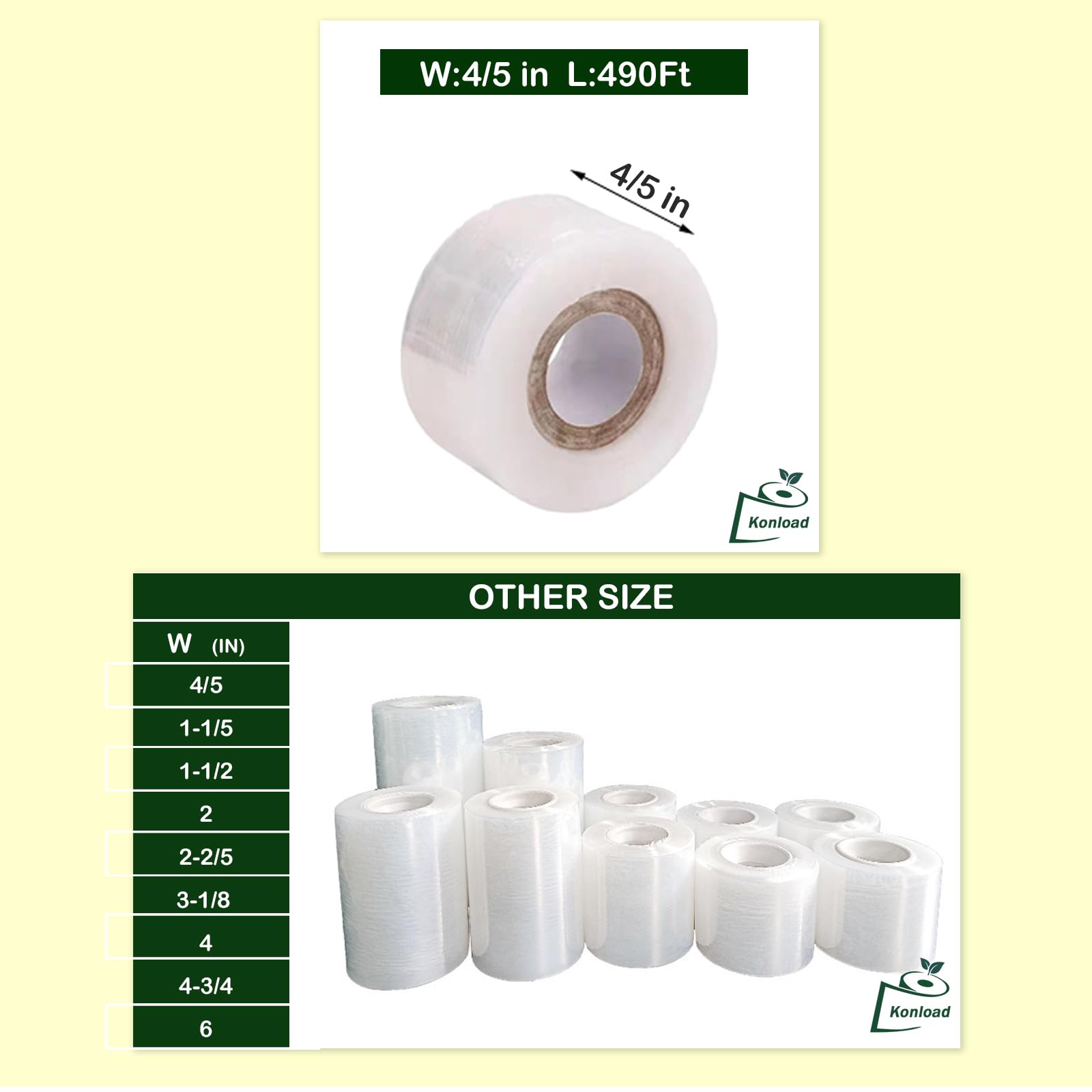 Konload clear stretch tape wrapping a graft with breathable seal