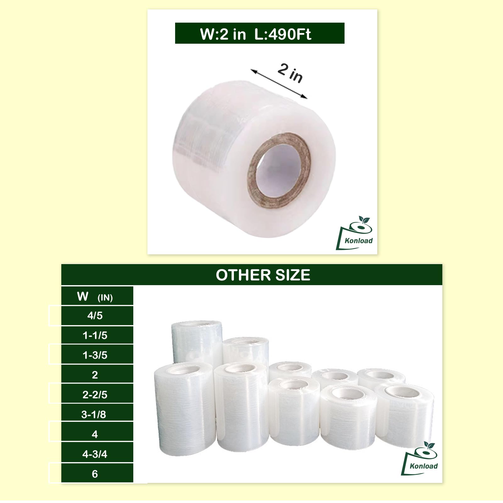 Konload tape used on fruit trees for secure budding