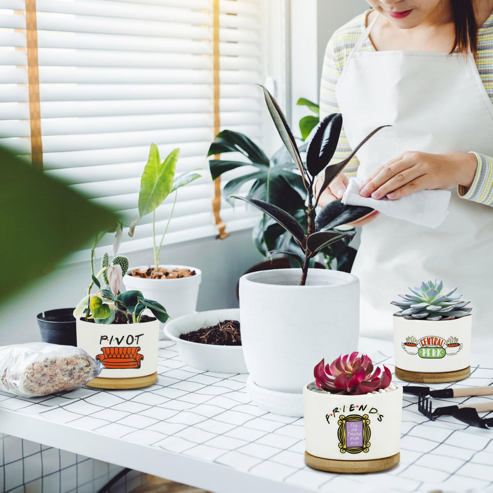 KONROOWEI 3-2-inch pot set: compact, gift-ready planters for small greens