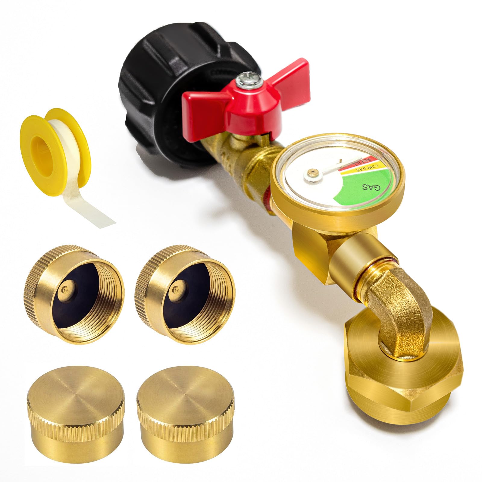 Konros propane refill adapter connects 1 lb and larger tanks for quick, tool-free refills.
