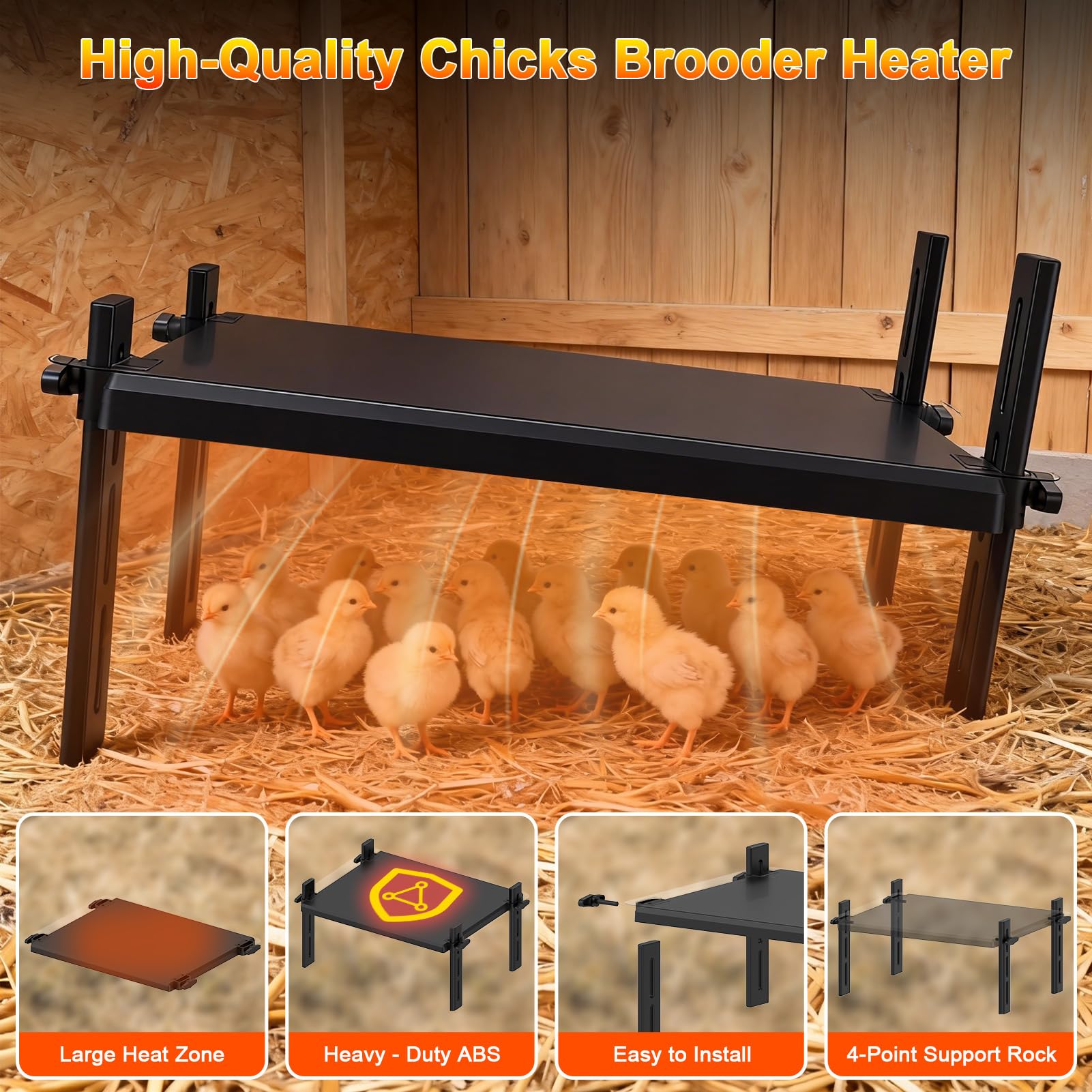 KOOHYIA non-glow design for calm, undisturbed chick rest