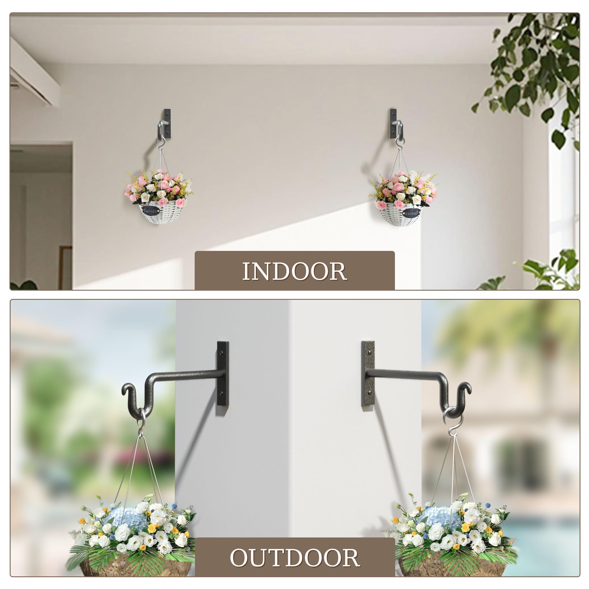 KOOKASHOP indoor outdoor plant hanger installed on wall for versatile display