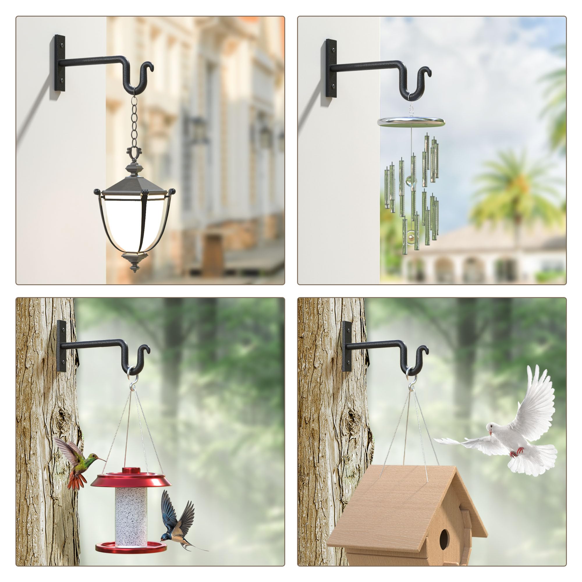KOOKASHOP metal wall hook for hanging a flower basket, ideal for compact outdoor spaces