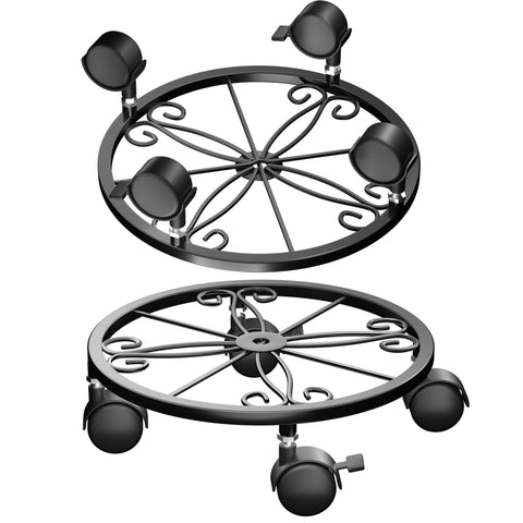 KOOKASHOP plant caddy with wheels—swivel caster design for easy plant movement indoors and outdoors.