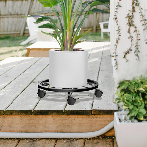 KOOKASHOP 2-pack plant stand with 360° wheels—lockable for stable positioning.