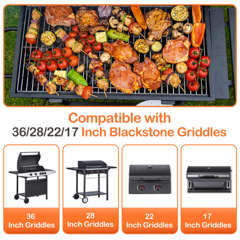 Koolstuffs liners on a 28 inch Blackstone griddle ready for spill free cooking