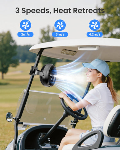 Koonie misting fan with 3 speeds for adjustable air.