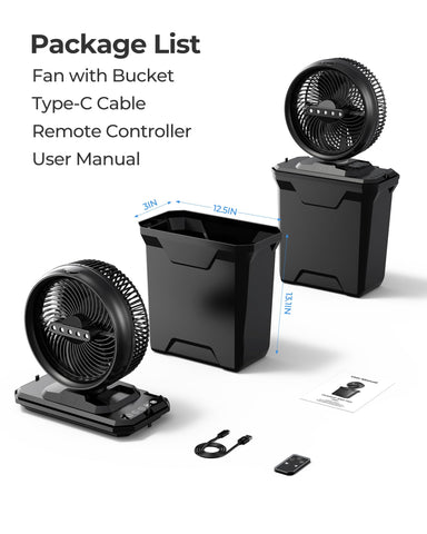 Koonie outdoor misting fan in action on a patio or campsite