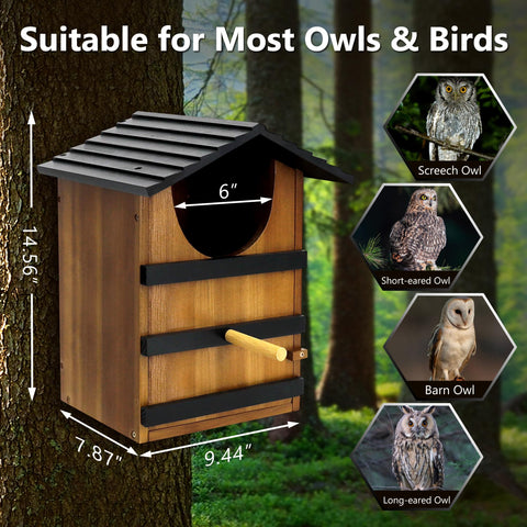 KOOPRO wooden bird house for outside; durable weatherproof design