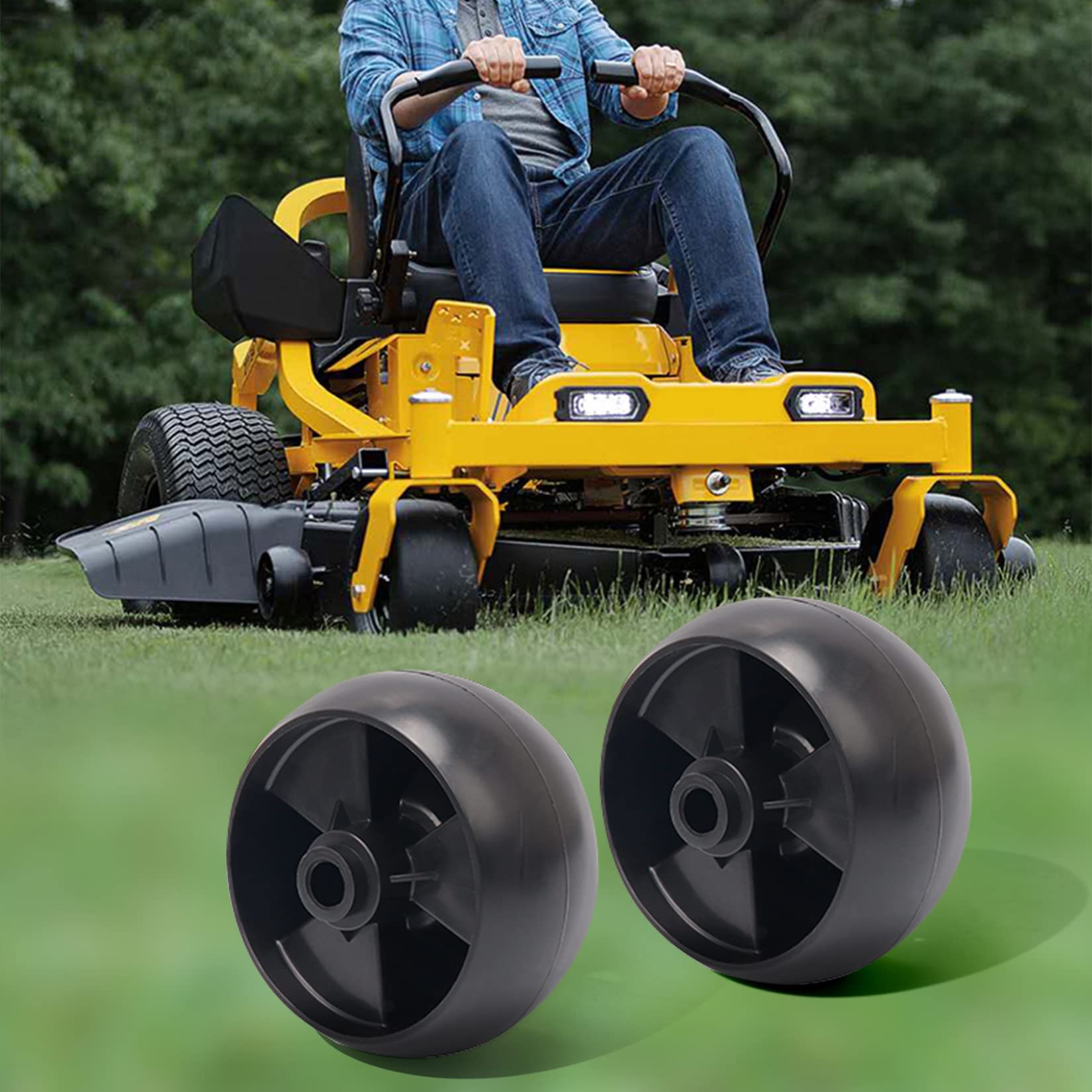 KOOTANS deck wheels easy to install prevent deck scratches on uneven terrain.