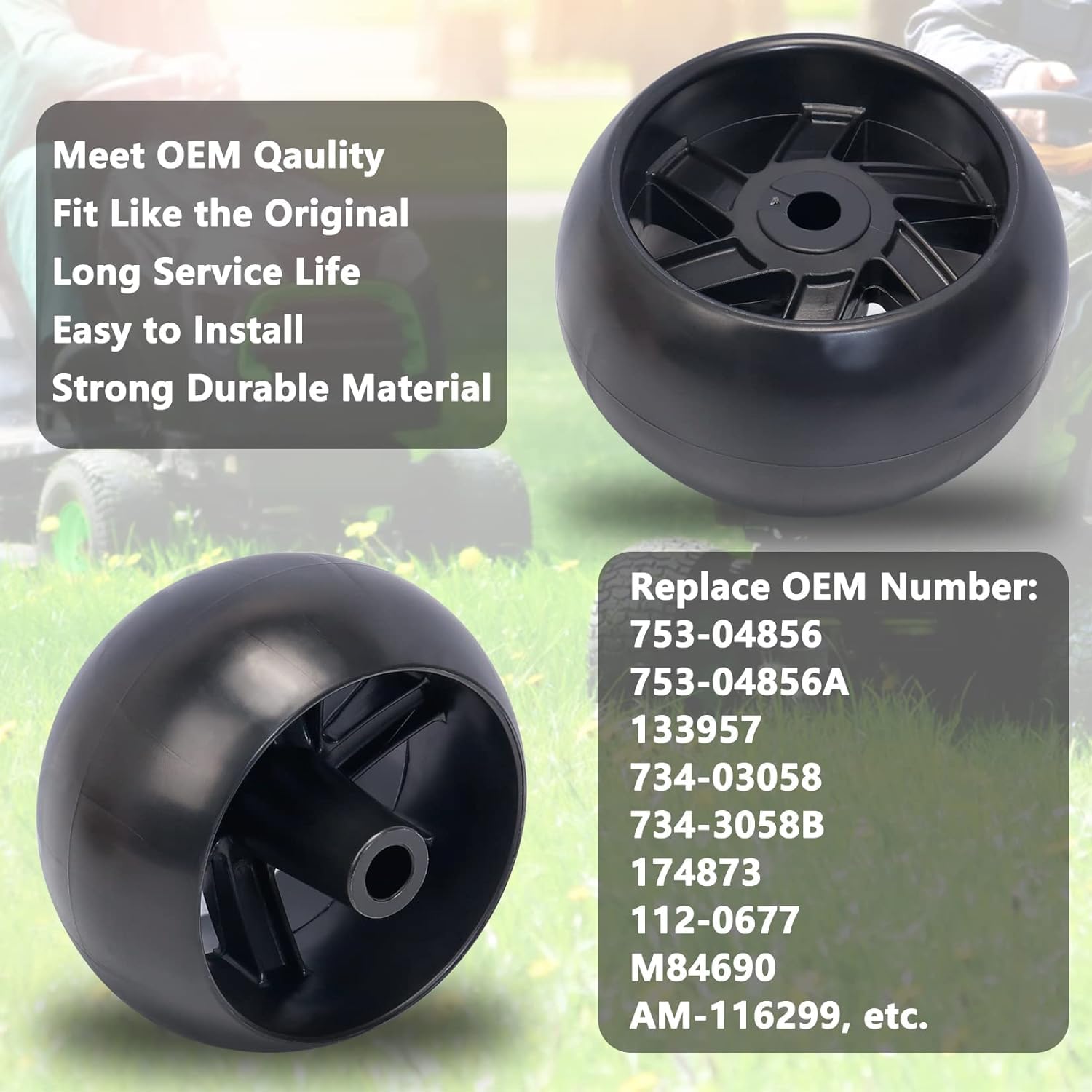 KOOTANS wide-tread deck wheels reducing deck contact on rough terrain