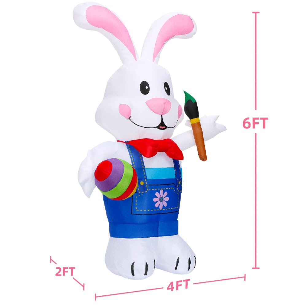 Kooy Easter Bunny 6ft yard display shown outdoors at dusk