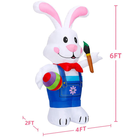 Kooy Easter Bunny 6ft yard display shown outdoors at dusk
