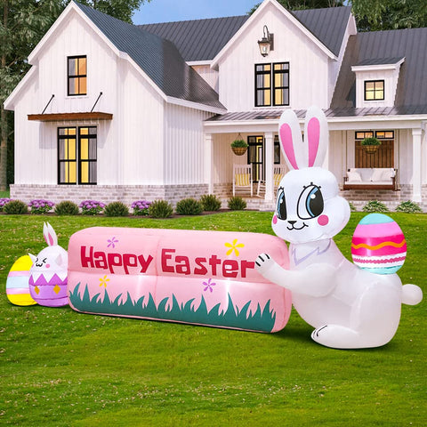Kooy Easter inflatable bunny and chick with egg elements for festive lawn decor