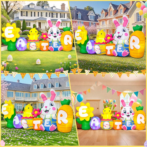 KOOY inflatable yard decoration with built-in LEDs for quick setup