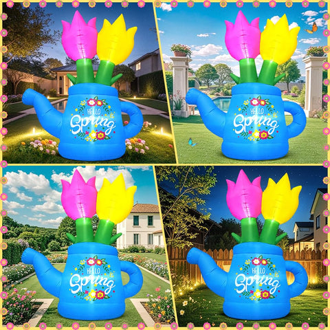 KOOY inflatable flower with LED lights for an inviting evening display