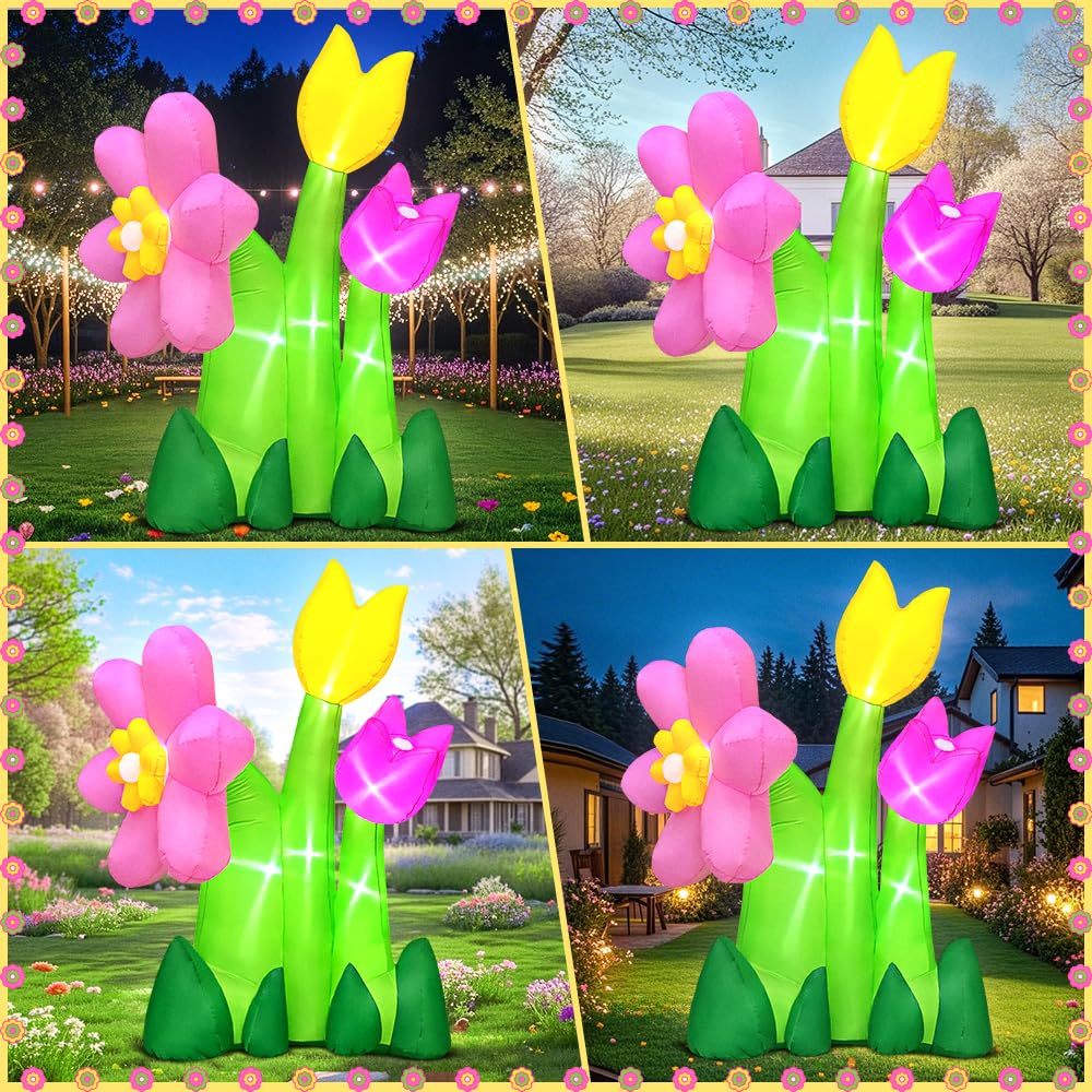 KOOY inflatable flowers with built in LED lights provide a warm glow for evenings