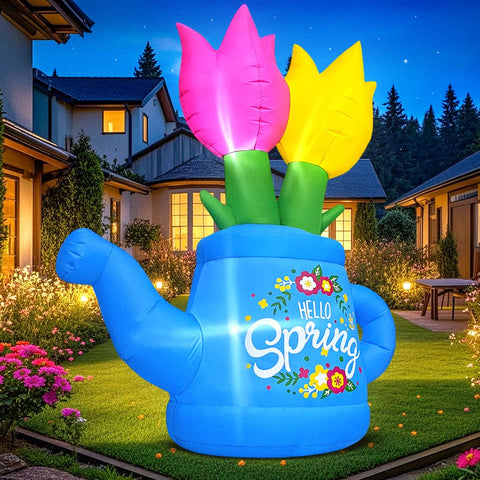 KOOY outdoor spring decoration with ground nails and drawstrings for secure placement