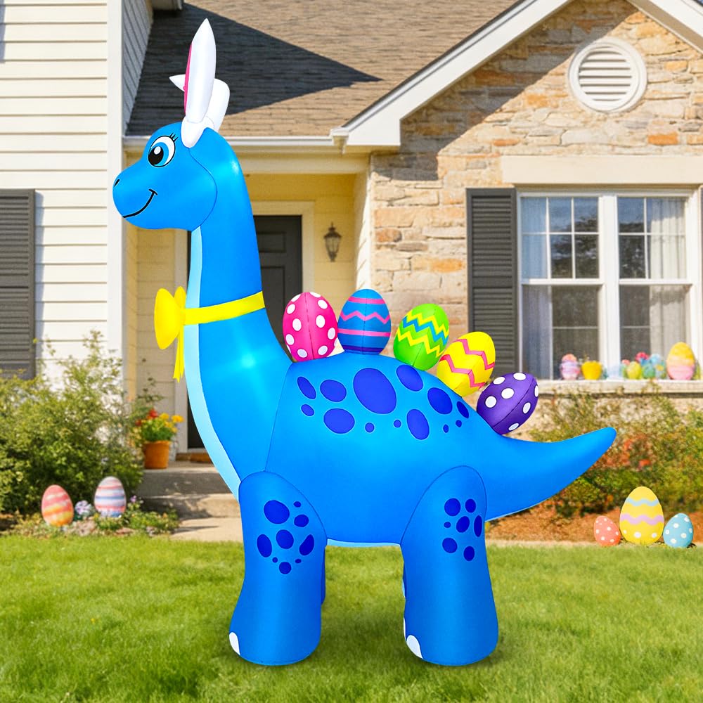 Kooy self-inflating Easter dinosaur for quick, easy setup.