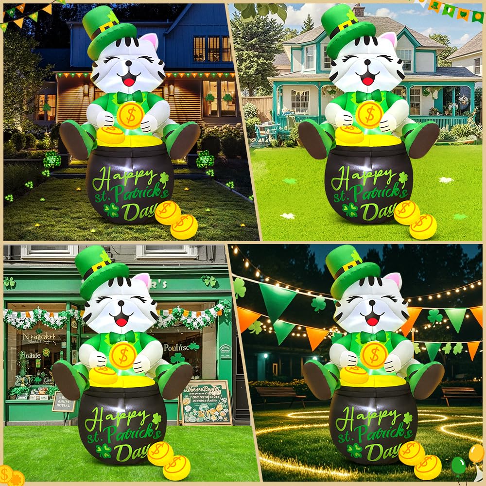KOOY inflatable cat with LED lights for a warm, welcoming glow.