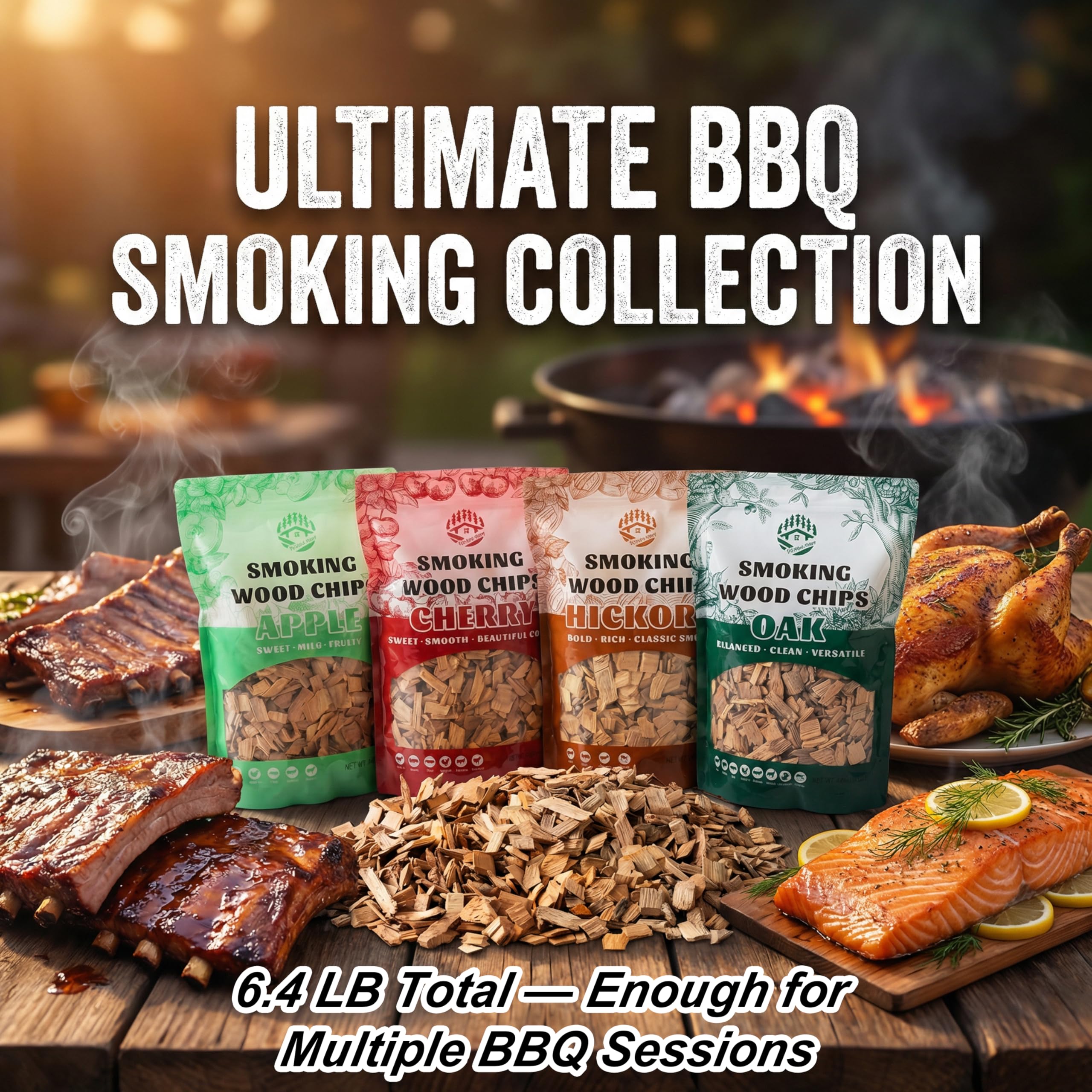 KORELION WOOD Four-flavor variety pack for versatile smoking sessions.