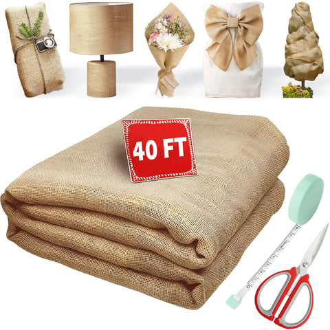 Koretech burlap roll 40x40ft, durable garden fabric for protection and decoration.