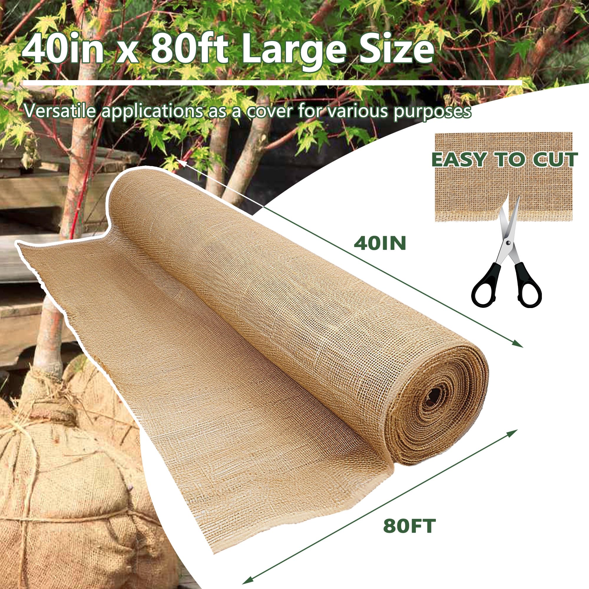 Koretech burlap roll used as shade cloth to protect plants