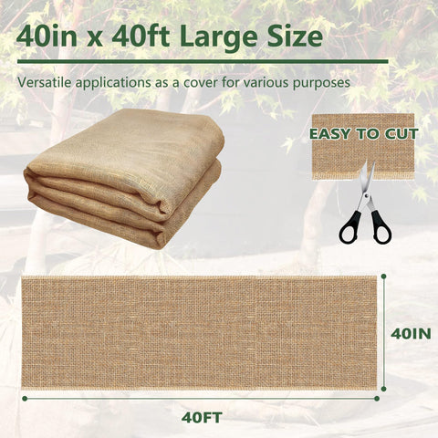 Koretech burlap roll tree wrap trunk warmth provides rustic frost protection.